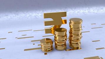 Rupee Currency Symbol With Gold Coins Tower video