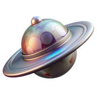 elegant classic A Sleek Silver Spaceship Orbiting a high resolution png