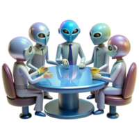 wonderful rustic A Group of Alien Diplomats Meeting Around authentic png