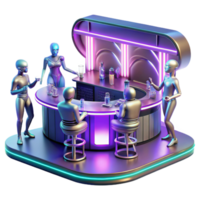 serene creative A Futuristic Bar Scene with Alien Patrons detailed png