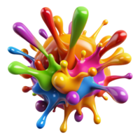 dramatic traditional A Chaotic Explosion of Colorful Paint detailed png