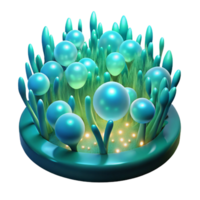stunning artistic A Field of Pulsating Bioluminescent detailed png