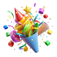 vibrante clássico uma caótico explosão do colorida, confete e serpentinas, brilhantemente aceso com festa iluminação, dentro uma festivo, abstrato estilo Prêmio png