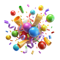 serene contemporary A Chaotic Explosion of Colorful Confetti authentic png