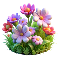 dramatic classic A Cluster of Vibrant Wildflowers in a original png