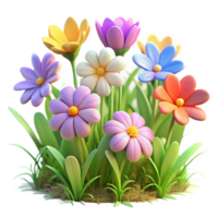 magnificent vintage A Cluster of Vibrant Wildflowers in a premium png