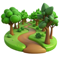 serene minimalist A Winding Dirt Path Through a Lush Green high quality png
