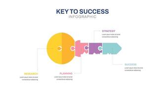 key success achievement grow infographic template for business. growth or progress to achieve goal and target 4 step vector