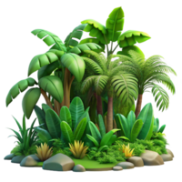 stunning minimalist A Lush Tropical Rainforest with Vibrant authentic png