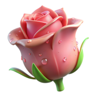 vibrant abstract A Single Rosebud with Dew Drops Soft exclusive png