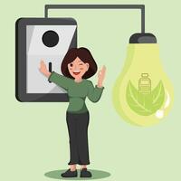 Eco-Friendly Electricity The Importance of Using Renewable Energy and Reducing Power Waste vector