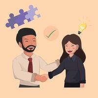 Successful Business Collaboration Teamwork and Partnership Concept with Handshake. vector