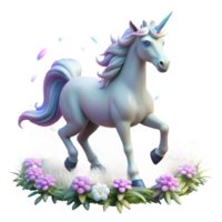 dramatic artistic A Majestic Unicorn with a Silver Horn high resolution png