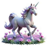 impressive modern A Majestic Unicorn with a Silver Horn authentic png