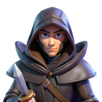 stunning rustic A Cunning Rogue with a Hooded Cloak and a original png