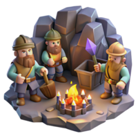 stunning rustic A Group of Adventurous Dwarves Mining for genuine png