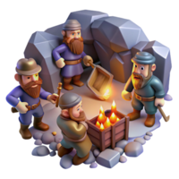 extraordinary vintage A Group of Adventurous Dwarves Mining for exclusive png