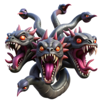 wonderful contemporary A Fearsome Hydra with Multiple Heads authentic png