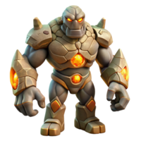 magnificent minimalist A Powerful Golem Made of Stone Animated professional png