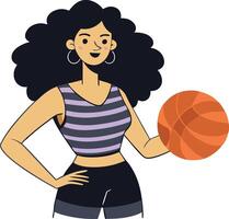 A cartoon of a basketball player vector