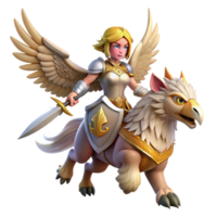 serene modern A Brave Warrior Princess with a Sword and authentic png