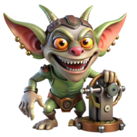 vibrant creative A Mischievous Gremlin with Sharp Claws authentic png