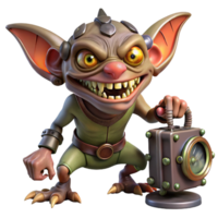 serene creative A Mischievous Gremlin with Sharp Claws premium png