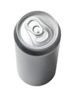aluminum soda can with blank surface for branding and packaging mockup, top view of beverage container with pull-tab lid, on isolated background png