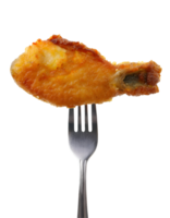 crispy deep-fried fish fillet on isolated background, golden-brown battered fish on fork, crunchy fried fish close-up, seafood delicacy, high-resolution deep-fried fish stock photo png