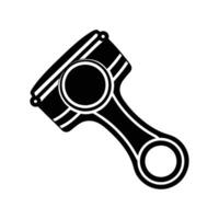 Black and White Engine Piston Icon for Automotive, Machinery, and Mechanics vector