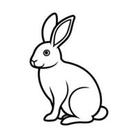 Elegant Black and White Outline of Rabbit Icon for Wildlife, Animals, and Nature Design vector