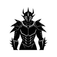 Powerful Armored Warrior Silhouette Ideal for Fantasy, Strength, and Heroic Visuals vector