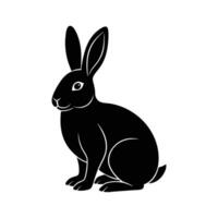 Black and White Rabbit Icon for Wildlife, Animals, and Nature vector