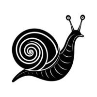 Snail Silhouette with Spiral Shell - Artistic Illustration for Nature, Slow Living, Wildlife, and Minimalist Designs vector