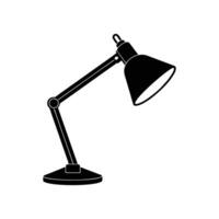 Sleek Minimalistic Black Desk Lamp Icon with Adjustable Arm and Light for Modern Office Lighting Design vector