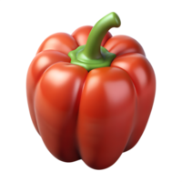 3D Render of a Red Bell Pepper isolated on transparent background png