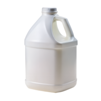 White Plastic Gallon Jug with Handle and Cap for Liquid Storage isolated on transparent background png
