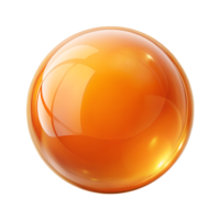 Shiny Orange Sphere Digital Render Abstract Background Illustration isolated on transparent background png
