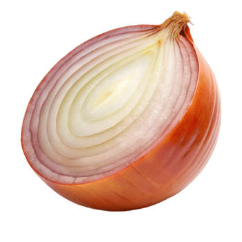 een perfect gehalveerd rood ui tonen haar concentrisch lagen en levendig kleuren tegen een grijs achtergrond geïsoleerd Aan transparant achtergrond png