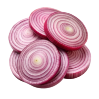 A Closeup View of Several Slices of Red Onion Showing Their Beautiful Concentric Rings and Vibrant Color isolated on transparent background png