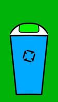 A trash can with a green background video