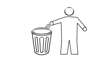 A man throwing trash into a trash can video