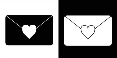 Minimalist Envelopes With Heart Icon Representing Love and Communication vector