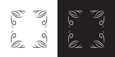 Elegant Ornamental Square Frame Design in Black and White Contrast vector