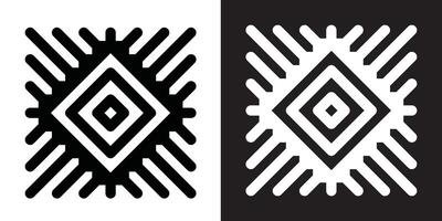 Abstract Black and White Geometric Art Design Pattern with Symmetry vector