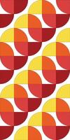 Colorful Geometric Abstract Pattern With Red, Orange, and Yellow Half Circles vector