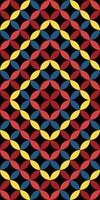 Geometric Colorful Pattern with Overlapping Elements on Black Background vector