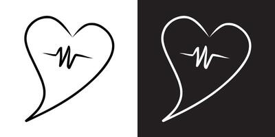 Minimalist Heartbeat Symbol with Light and Dark Background Options vector