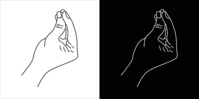 Minimalistic Line Art of a Hand on Contrasting Backgrounds vector