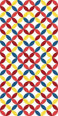 Colorful Geometric Pattern with Repeating Circular Shapes and Bright Colors